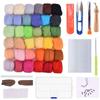 Useful Foam Mat DIY Crafts Wood Handle Felting Needle Felting Kit Sewing Tool Set Wool Roving