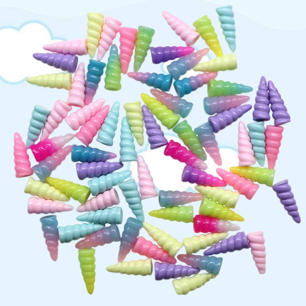 Toyvian Спиральные игрушки-рога единорога из смолы, Подарок на вечеринку, Декорация, 10 штук (Случайный цвет)