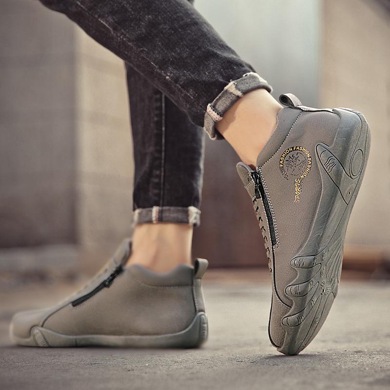 Сплошные мужские туфли для вождения, весна и осень, новый стиль, дышащая мужская обувь в горошек, кроссовки, деловая обувь, рабочая обувь, зимняя мужская обувь