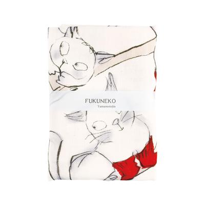 Yamamoto Jin Shoten Двухслойное марлевое полотенце для рук FUKUNEKO Носок Кот (официальный) -