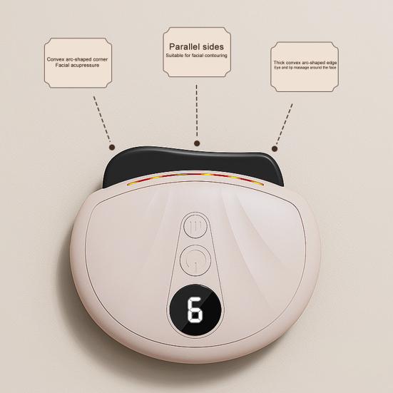 Electric Facial Massager Digital Display Compact Design Portable Rechargeable Anti-Aging Face Massager with Heat and Vibration