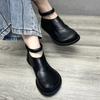 2025 весна и осень литературные туфли короткие ботинки ретро ручной работы одинарные туфли одинарные ботинки большая голова мягкая подошва обувь круглый носок британские высокие ботинки