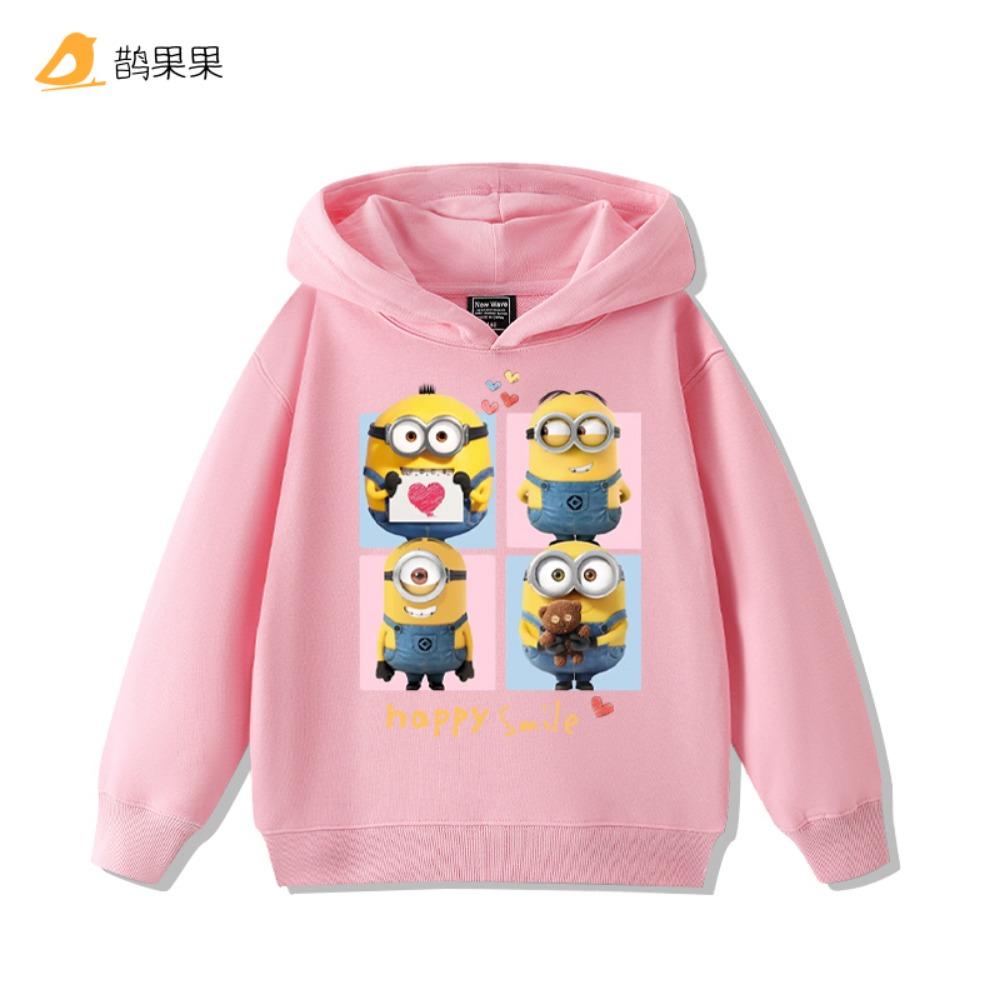 Minion Double-Sided Printed Children's Sweatshirt - Fall/Winter Boys' and Girls' Outdoor Loose Comfortable Hooded Top