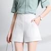 Women's High-Waist Wide-Leg Shorts: Spring/Summer, Loose Fit, A-Line, Black/White, All-Match Style, Slimming Design.
