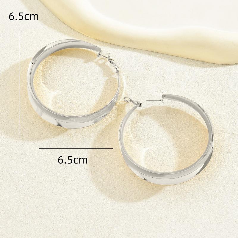 Европейские и американские простые серьги с ярким блеском, темпераментные металлические геометрические модные серьги, высококлассные серьги в стиле легкой роскоши