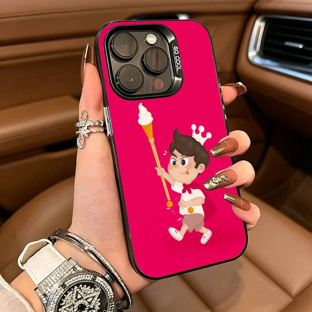 Mixue Ice Cream Tea Phone Case For iPhone 17,16,15,14,13,12,11 Plus Pro Max Colored Silver Phone Case