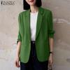 Женский повседневный отложной воротник с рукавом 3/4 тонкий кардиган верхняя одежда