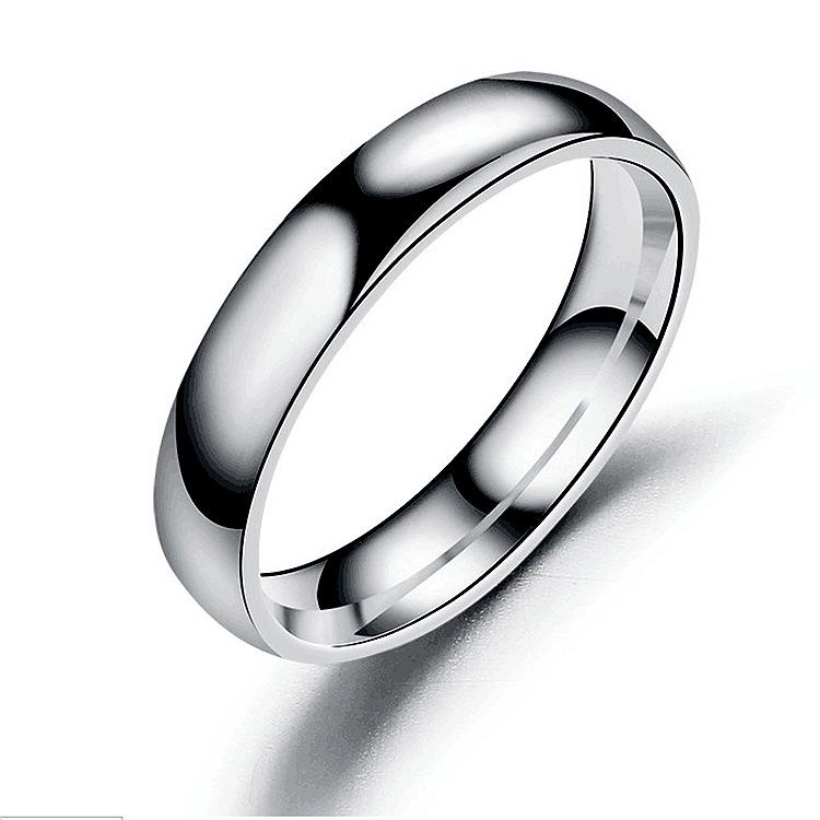 Simple Smooth 4mm Arc Steel Ring Stainless Steel Couple Ring Hand Jewelry