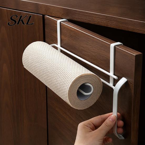 Kitchen Countertop Space Saver Hanging Paper Towel Rack, Drill-Free Metal Organizer, Saving Heavy Duty Organizer Storage Rack for under Cabinet