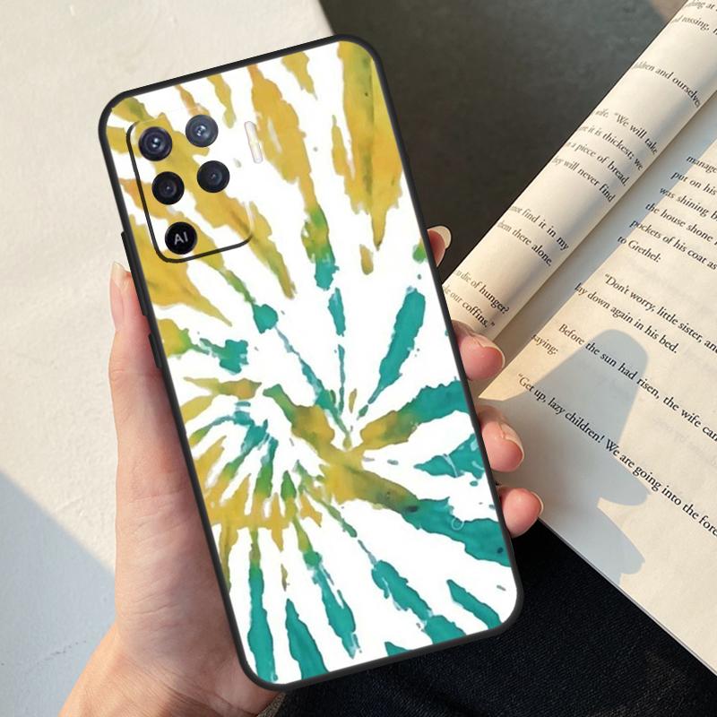 Rainbow Spiral Tie Dye Case For Oppo A58 A98 A78 A18 A38 A60 A80 A40 A77 A57 A17 A74 A54 A94 A96 A76 A16 A15 A5 Pro