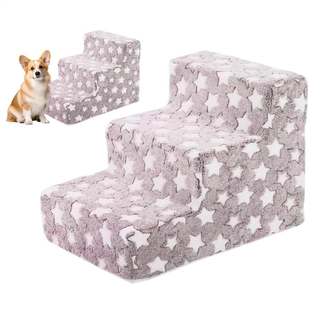 Dog Steps 3 Steps Dog Stairs for Small Cats Climbing Removable Non-Slip Climbing Pet Ramp Washable Cat Ladder for Chair Sofa