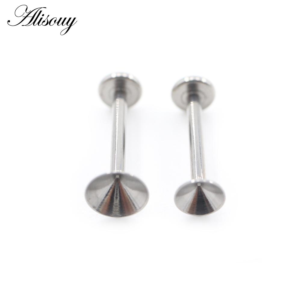 Alisouy 1PC G23 Titanium Funnel Screw Thread Ear Tragus Helix Bar Labret Lip Ring Cartilage Stud Earring Piercing Body Jewelry