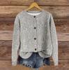 Женский винтажный вязаный кардиган на пуговицах с винтажным принтом