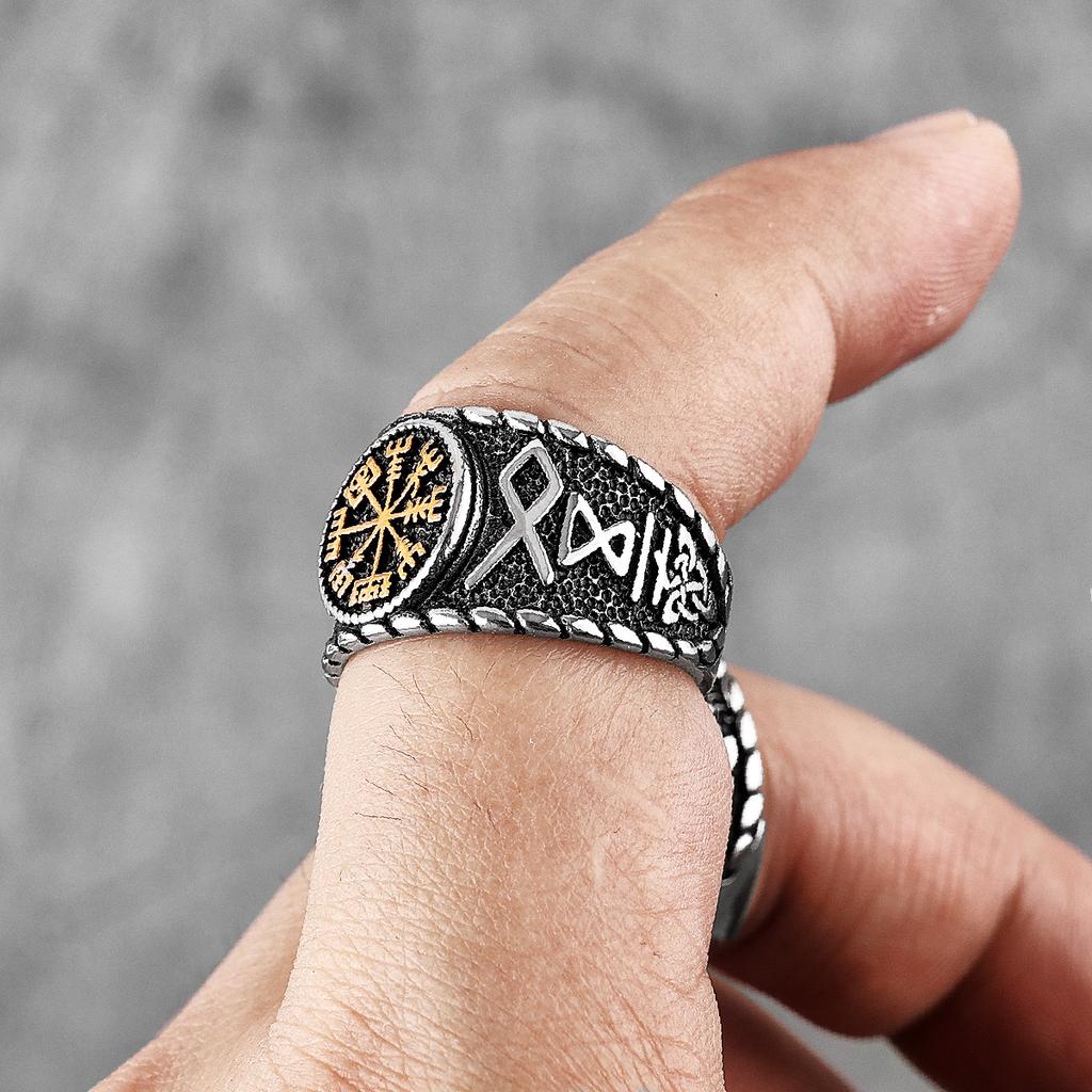 Викинг, скандинавская мифология, Один, мужские кольца из нержавеющей стали, панк-амулет для парня-байкера, ювелирные изделия, креативный подарок