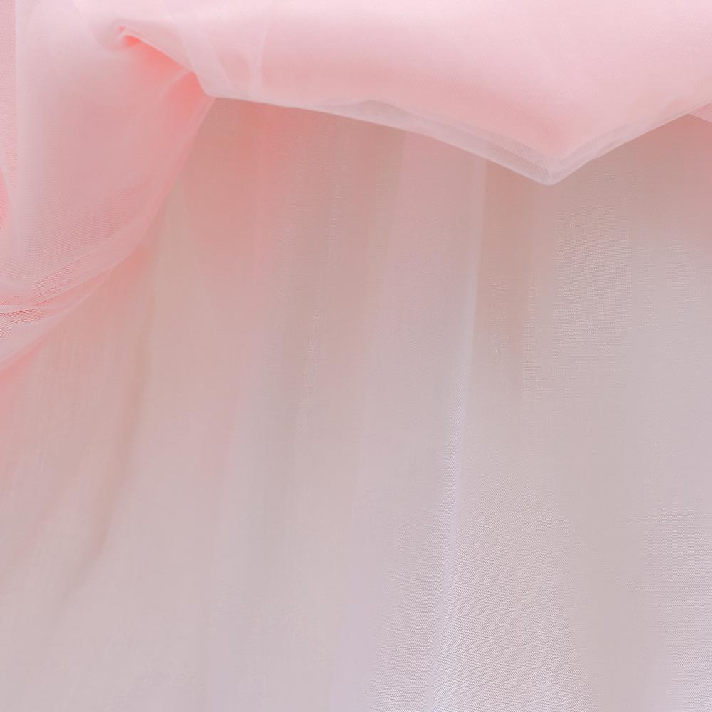 Милое платье-пачка для маленьких девочек, кружевное платье принцессы с цветочной вышивкой для вечеринки в честь 1-го дня рождения, голубая тюлевая одежда для выпускного вечера с бусинами для маленьких девочек