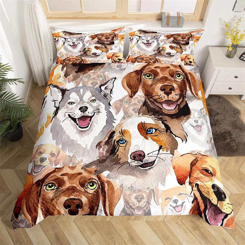 Детский комплект постельного белья с изображением кошек, двухспальный комплект постельного белья с 3D-изображением животных из мультфильма, микрофибра, милый чехол для питомца, для девочек и мальчиков, любителей кошек