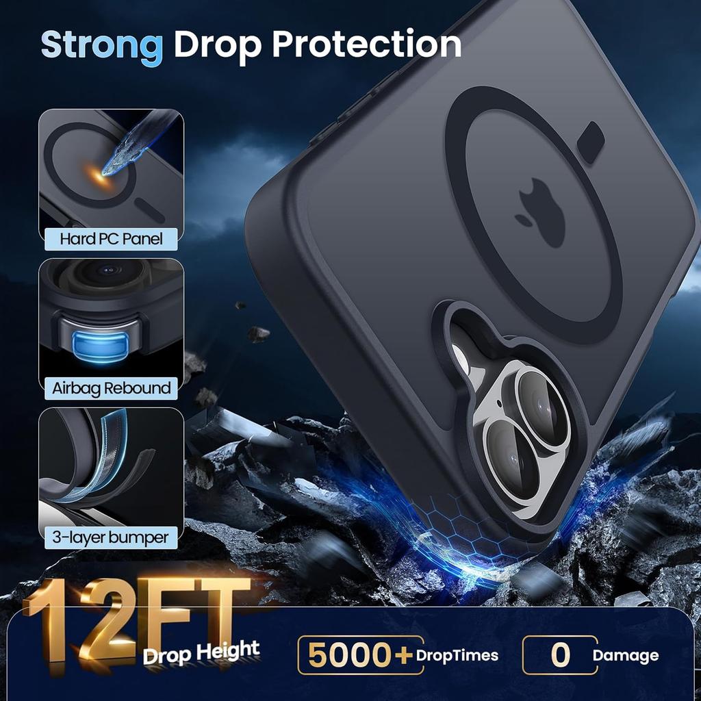 Магнитный чехол для Magsafe iPhone 17 Pro Max Air 16E 16 E 15 Plus 14 13 Mini 12 11 SE 2022 2020 8 iPhone17 17Pro Mag Safe Матовый чехол для телефона Аксессуары