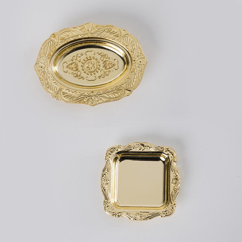 3 шт. Пластиковая тарелка, серебряная гальваническая тарелка, фруктовая тарелка, маленький поднос, золотой поднос для ювелирных изделий, праздничный димсам, 3 стиля
