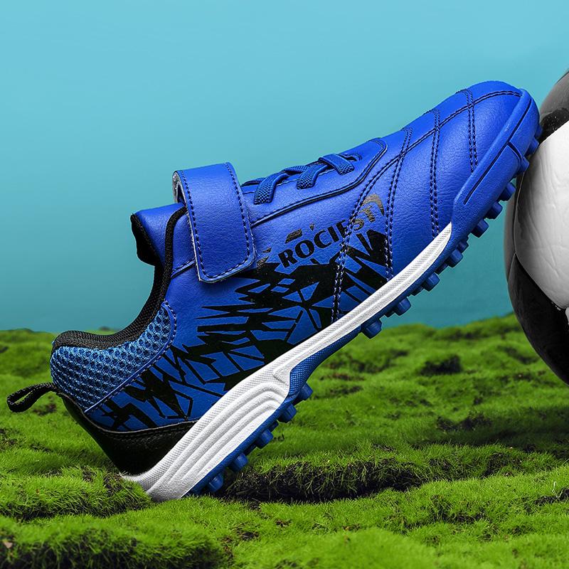 Детские футбольные бутсы 31-40 лет, молодежные футбольные бутсы с короткими шипами на липучке, тренировочные детские футбольные бутсы для мальчиков