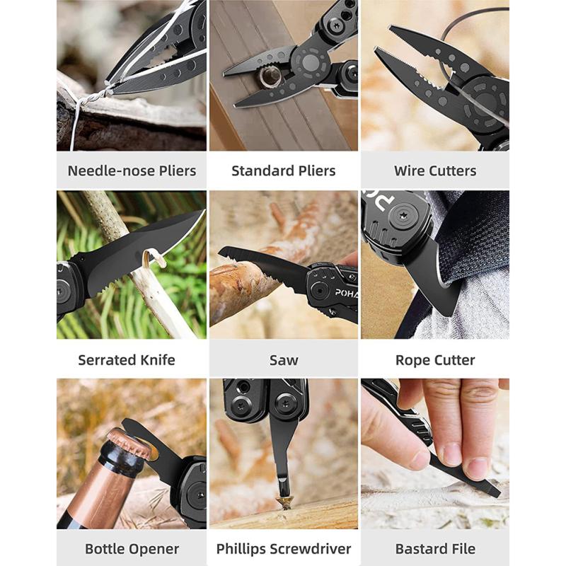 Складные плоскогубцы из нержавеющей стали, автомобильный аварийный спасательный многофункциональный инструмент для выживания на природе, кемпинга, пешего туризма