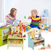 Красочный Деревянный Верстак с Инструментами Интерактивная Развивающая Игрушка для Детей 4-6 лет