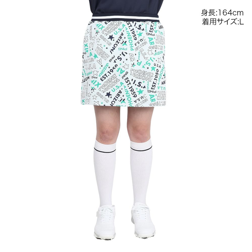 Ping Apparel Women's Collage Print Skirt with All-Way Stretch, Golf, Size 622-5134204 030, White, Medium
