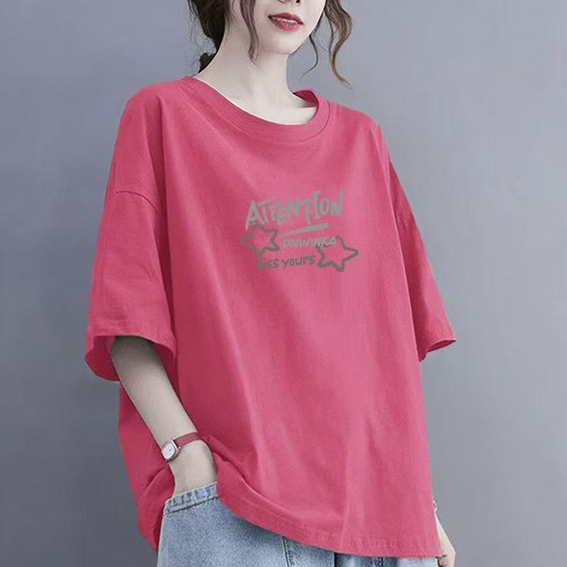Футболка с короткими рукавами из хлопка и абрикоса, женская, лето 2024, новый нишевый дизайн, свободные топы в стиле Гонконга, шикарные топы