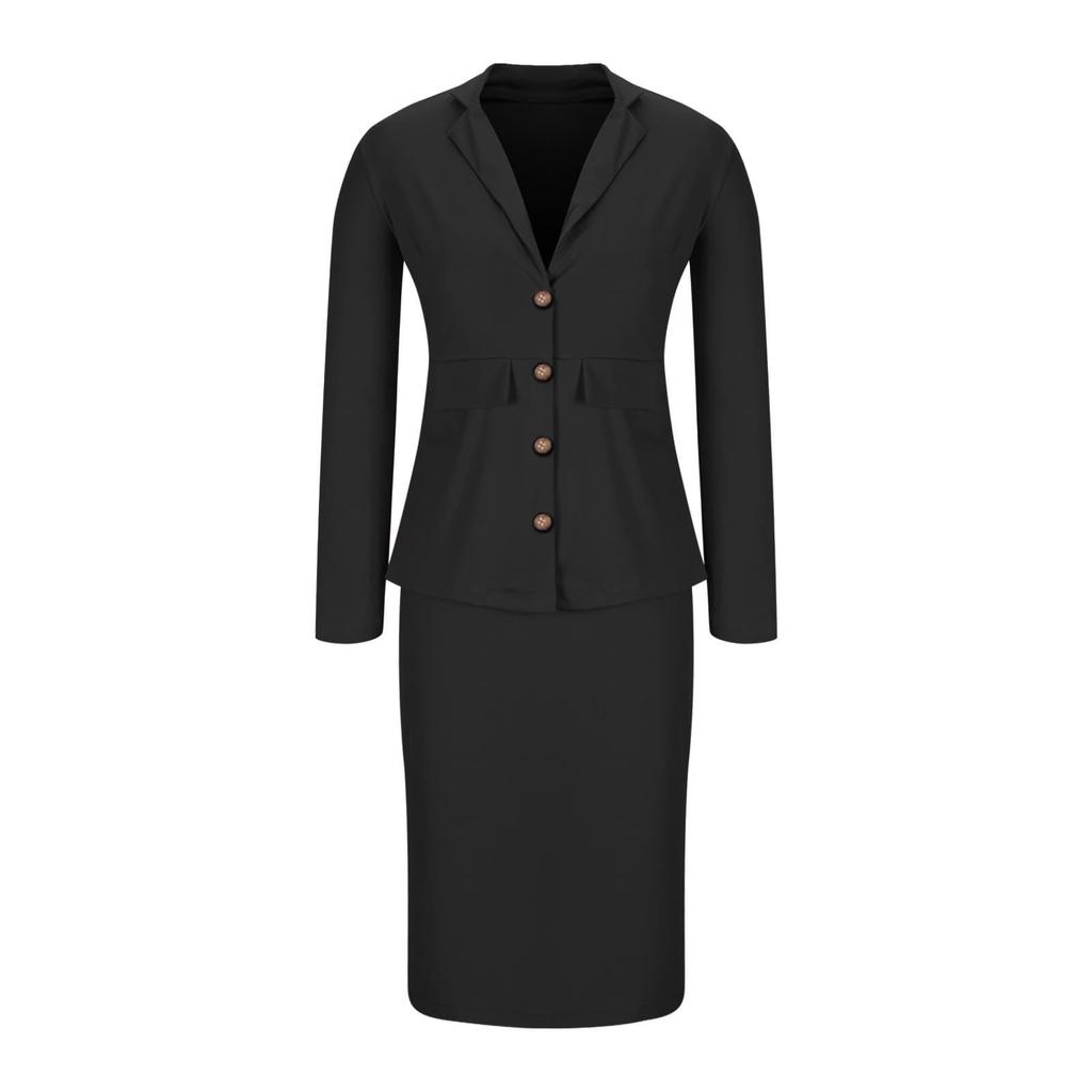 Women's Elegant Casual Outfits For Work Business Costume Pencil Skirt Suit Set