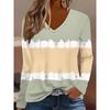 Printed Women's T-shirt Autumn/Winter V-neck Hoodie Women's Extra Large Long Sleeve T-shirt Fashion Basic Women's Clothing