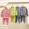 Children's Pajamas Set Flannel Warm Autumn and Winter Boys Thickened Home Service Baby Plus Velvet Clothes Clothing Children's Clothing