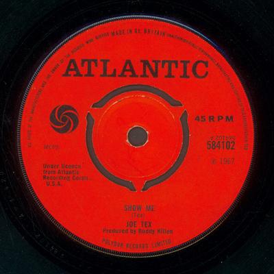 7-дюймовая пластинка JOE TEX - Show Me / A Woman Sees A Hard Time 584102 Atlantic 1967 UK Соул/Фанк Б/У