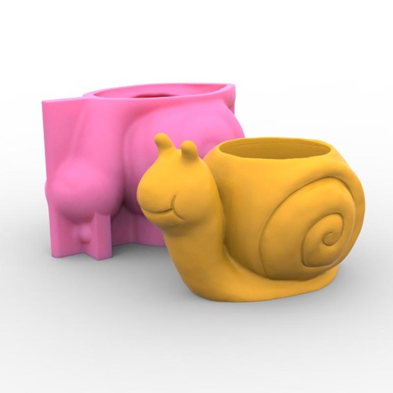 Бетон Силиконовая форма для цветочного горшка 3D Улитки Суккуленты Цемент Гипс Форма Форма для мыла свечи Декор для офиса дома