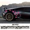 62pcs Cute Beautiful Car Side Stickers for Car Motorcycle Laptop Window Helmet Wall Skateboard and More