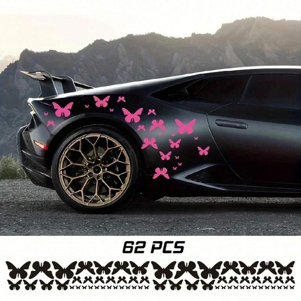 62pcs Cute Beautiful Car Side Stickers for Car Motorcycle Laptop Window Helmet Wall Skateboard and More