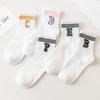 5Pairs Women Cotton Socks Cute Print Princess Two-dimensional Fashion Socks Striped Plaid Ladies Spring Summer Socks