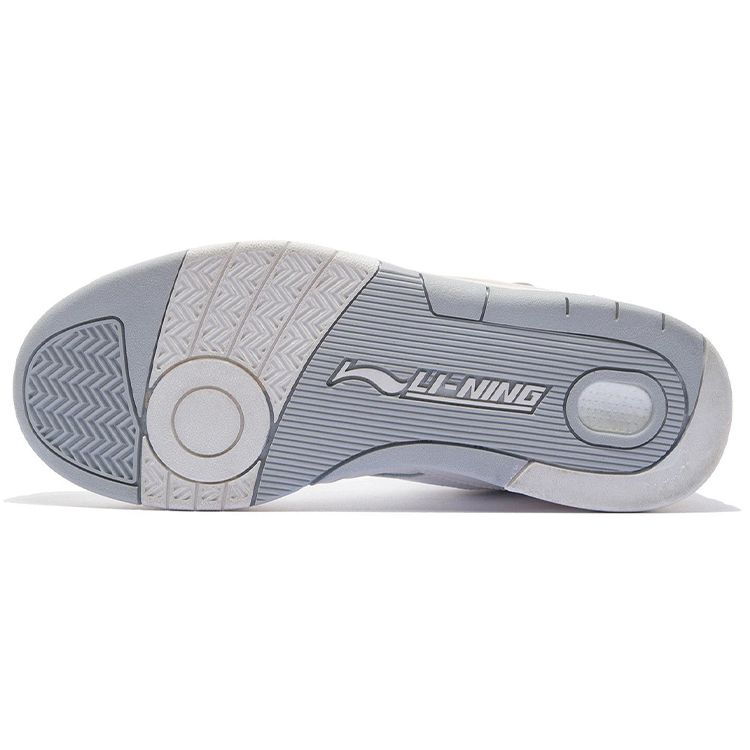 Li Ning 937 Deluxe Hi Synthetic Leather Trendy Casual Wear Durable Lightweight Breathable High-Top Skate Shoes Women Sneakers Off-White AZGS044-1
