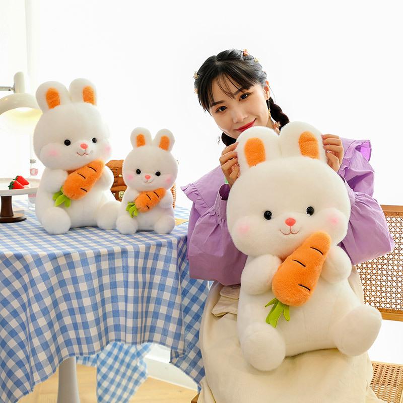 Креативная мультяшная кукла-кролик, плюшевая игрушка, белый кролик, тряпичная кукла, морковка, подушка, большая спящая девочка