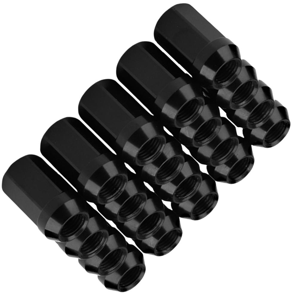 20pcs Lug Nuts M12X1.5 Aluminum Red Wheel Nuts Hex 19mm Closed End Cone Seat Car Accessories