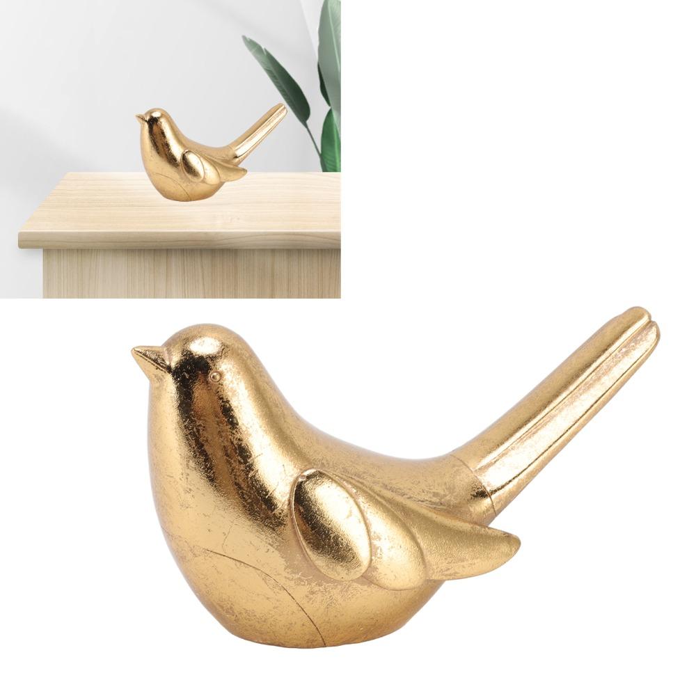 Resin Gold Bird Tabletop Decorative Ornament Bedside Table Layout Piece