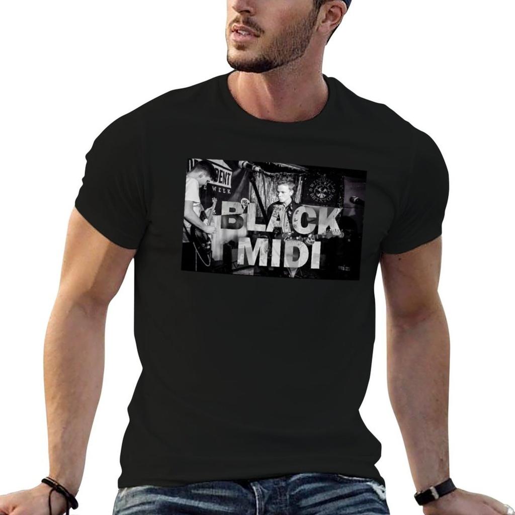 Black Midi Tshirt Casual Fashion Print Tee Top