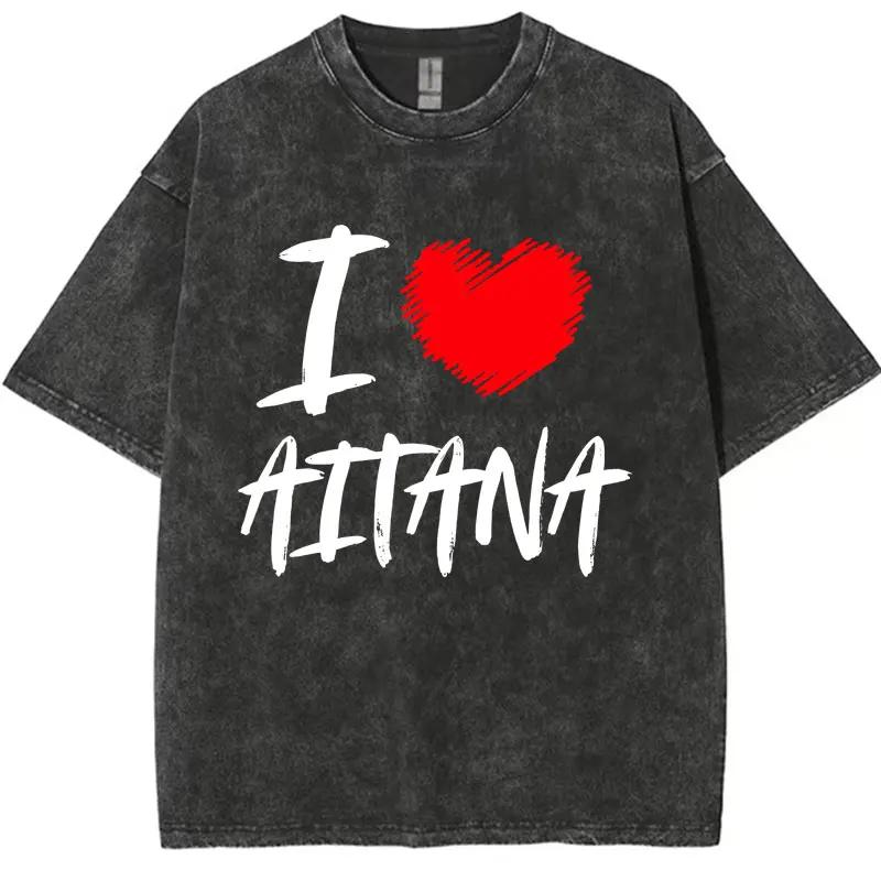 Trendy Hot Sale Singer Aitana Album Tour Merch Tee Mens Women High Quality Streetwear Pop Casual Style Vintage Washed Tshrit Y2k