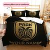 Custom Name PAOK FC Pattern Bedding Quilt Set  Home Decoration  Gift (1 * duvet cover + 2 * pillowcase  without core)