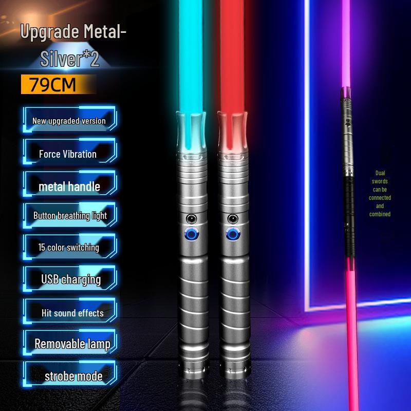 Металлический световой меч Star Wars Cross Два в одном: Цветные, Светящиеся, Вибрационные функции для студентов