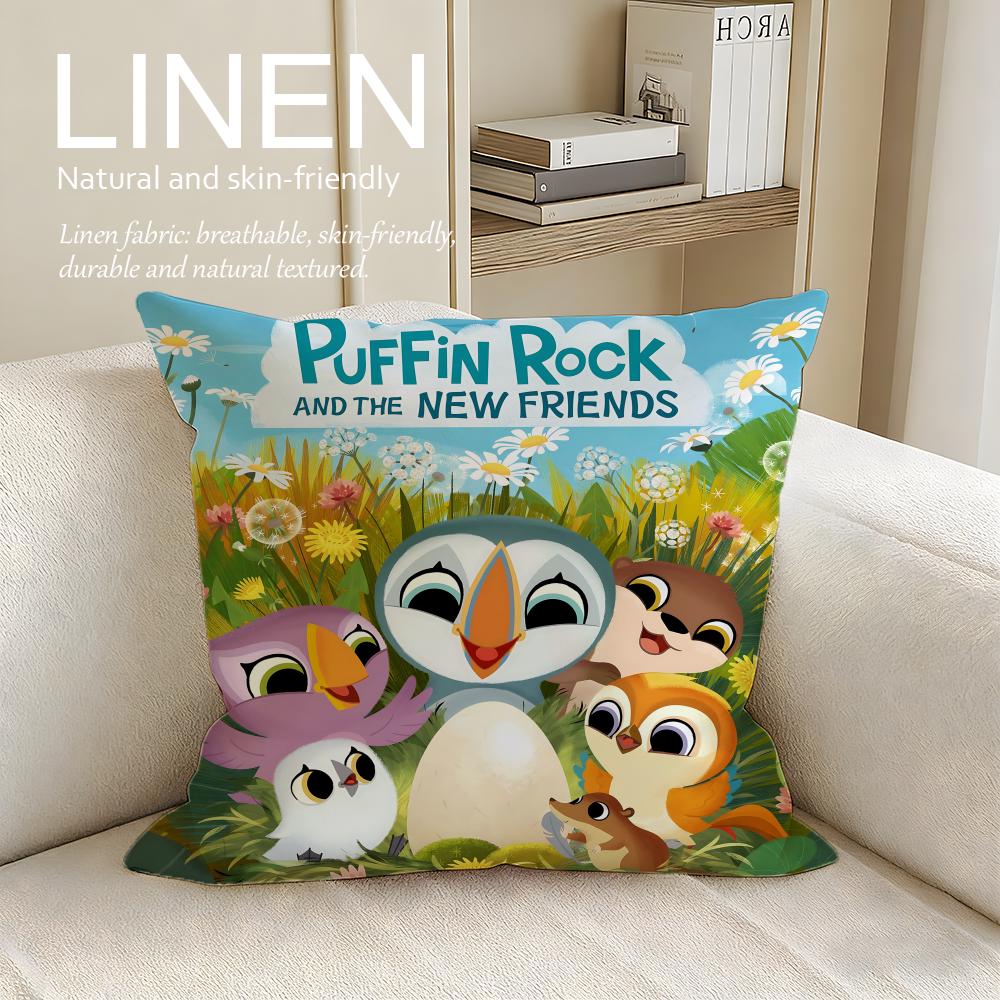 Animation Puffin Rock Cushion Cover Pillowcase Set Pcs x x Breathable Washable Sofa Cushion Cover