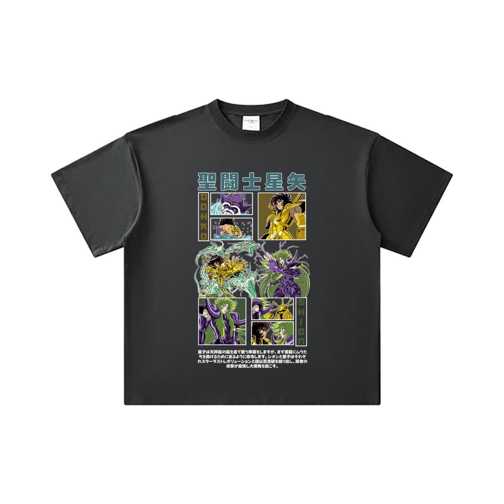 260 GSM Double Yarn 32 Count 100% Cotton Saint Seiya V5 Dohko Shion Print Unisex Heavy Cotton T Shirt… More