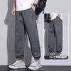 Мужские весенне-осенние свободные брюки на шнурке, хлопковая рабочая одежда, девятиминутные брюки, повседневные спортивные штаны на шнуровке