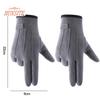 1 Pair Women Winter Warm Gloves, Solid Color, Wear Resistant, Windproof, Thickened, Fleece Lined, Touchscreen Gloves