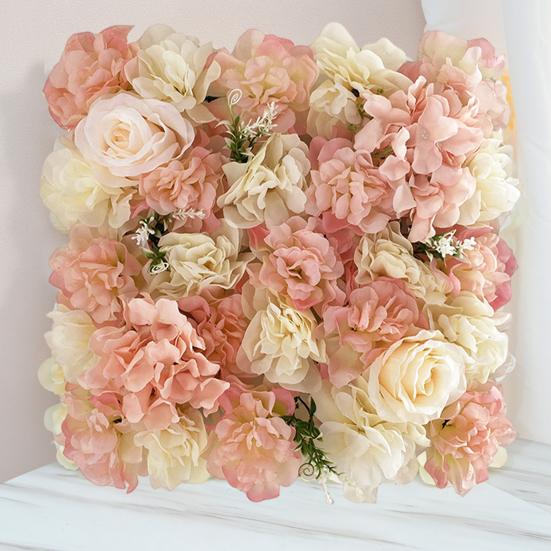 Artificial Rose Flower Wall Panel Wedding Bridal Baby Shower Party DIY Square 3D Floral Wall Backdrop Decoration Photography Adult Sex Wear