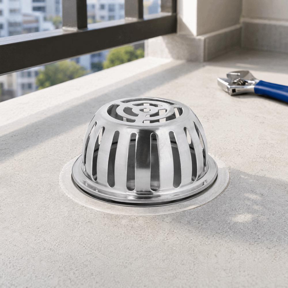 304 Stainless Steel Floor Drain Cover Dome Design Drain Cover Downspout Strainer Parking Lot