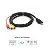 1080P 1.5M HDMI-compatible To 3 RCA Video Audio HDMI-compatible Cable AV Cord Converter Adapter For HDTV TV Set-Box DVD Laptop
